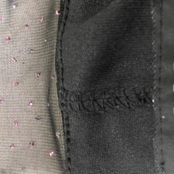 Black Strapless Dress with Pink Sparkles and Pink Trim. Size Medium. - Picture 5 of 5